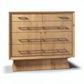 Houten ladekast met zes lades en metalen handgrepen 90 x 40 x 80cm