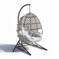 Hangstoel van kunststof met metalen frame en kussens 100 x 75 x 120cm